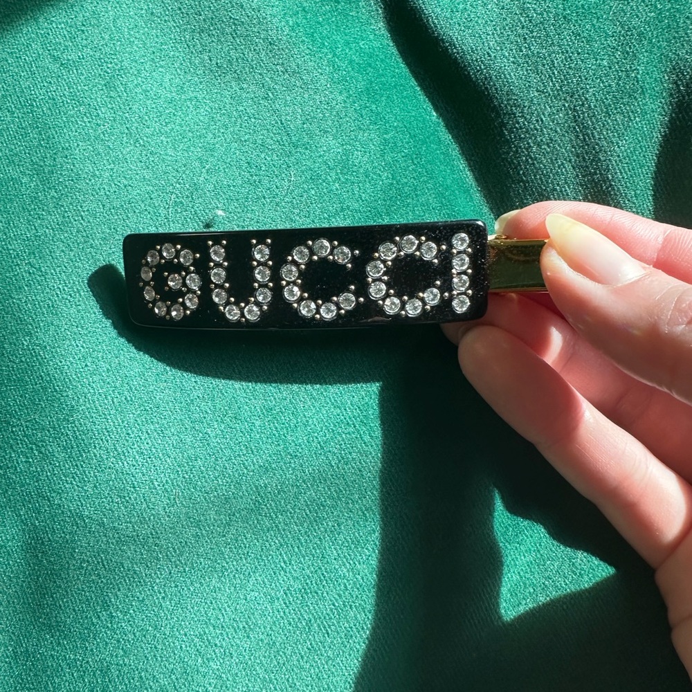 Gucci Black Crystal Hair Clip
